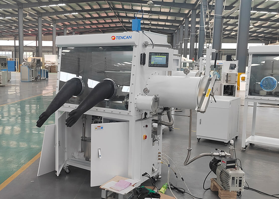 TENCAN Phòng thí nghiệm làm sạch hộp găng tay GBP1000D-4 (1200) Hộp găng tay làm việc hai mặt Hệ thống làm sạch khí cho pin lithium-ion