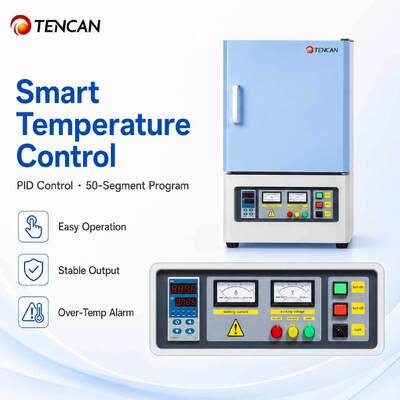 1200 °C lò Muffle với 50 phân đoạn điều khiển PID và lớp phủ sợi polycrystalline mullite cho các ứng dụng nhiệt độ cao