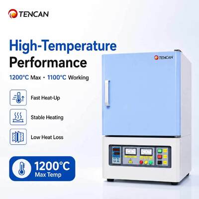 1200 °C lò Muffle với 50 phân đoạn điều khiển PID và lớp phủ sợi polycrystalline mullite cho các ứng dụng nhiệt độ cao