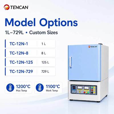 1200 °C lò Muffle với 50 phân đoạn điều khiển PID và lớp phủ sợi polycrystalline mullite cho các ứng dụng nhiệt độ cao