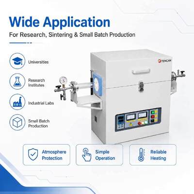 TENCAN 1200C 1400C 1600C Horizontal Vacuum Tube Furnace Split Laboratory Sintering CVD Quartz Alumina Tube Oven
