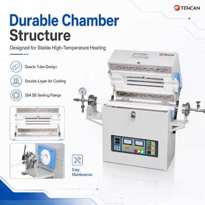 TENCAN 1200C 1400C 1600C Horizontal Vacuum Tube Furnace Split Laboratory Sintering CVD Quartz Alumina Tube Oven