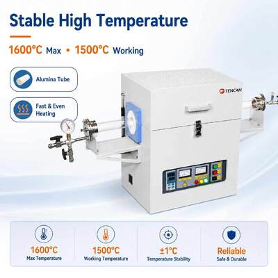 TENCAN TC-16MT 1600C MoSi2 Nóng Ống Lò B Loại Cặp Nhiệt Điện Ống Nhôm Điện Phòng Thiêu Kết Lò Nướng Xử Lý Nhiệt