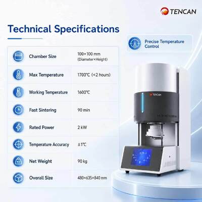 Lò nung gốm nha khoa có độ chính xác 1C 1700C Nhiệt độ cao có thể lập trình 90 phút thiêu kết nhanh 150 đơn vị