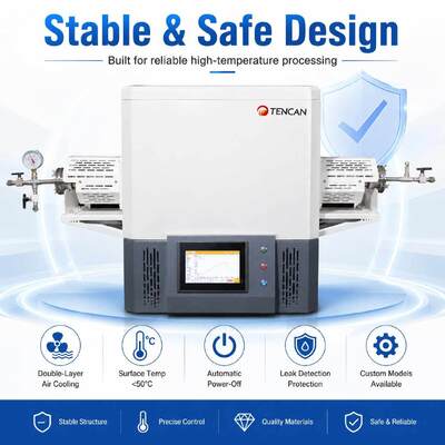 TENCAN TC-12NT 1600 ° C nhiệt độ tối đa lò ống chân không với ống thạch anh tinh khiết cao và điều khiển nhiệt độ có thể lập trình