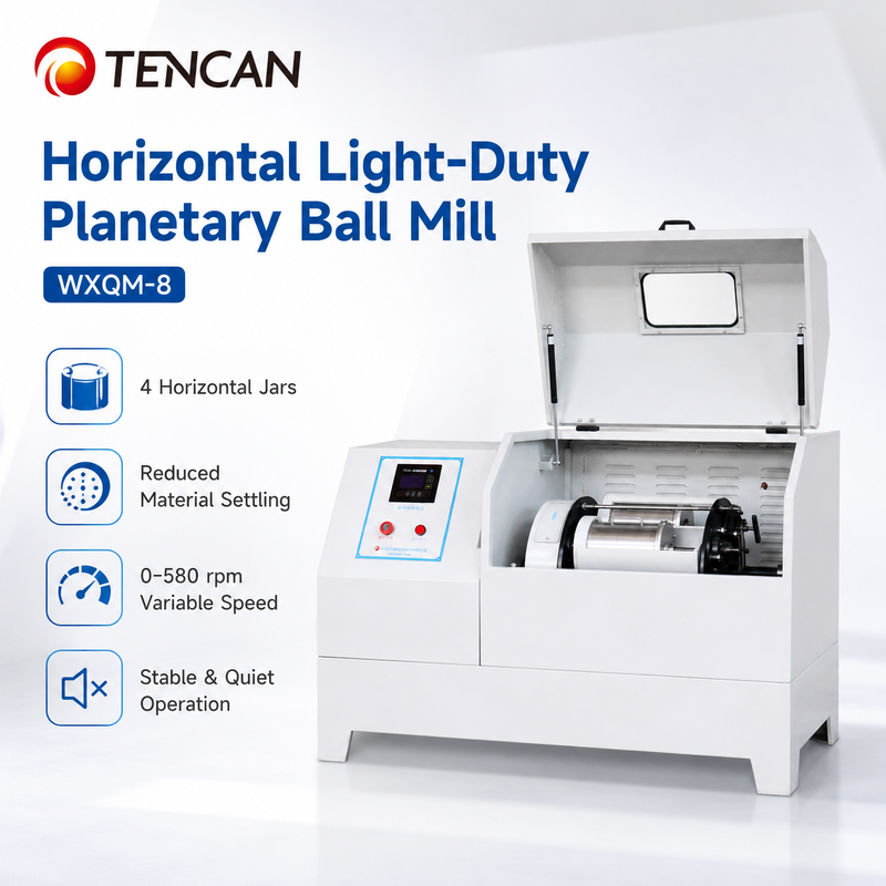 Máy xay quả cầu hành tinh ngang công nghiệp với bốn bình nghiền đồng thời và điều khiển tần số biến để trộn tốc độ cao
