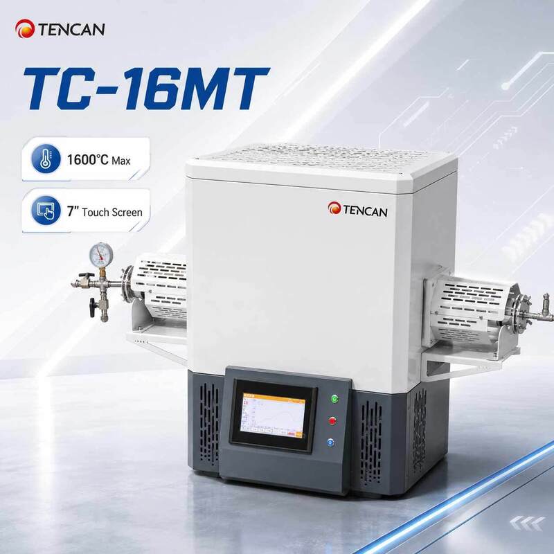 TENCAN MoSi2 Sưởi ấm 1600C lò ống chân không TC-16MT loại B nhiệt cặp Phòng thí nghiệm chia lò 30 phân đoạn có thể lập trình tiên tiến